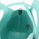 TIFFANY&Co. Hand Bag Leather 2way Peppermint Silver Auth 162869SM-24