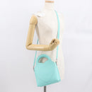 TIFFANY&Co. Hand Bag Leather 2way Peppermint Silver Auth 162869SM-27