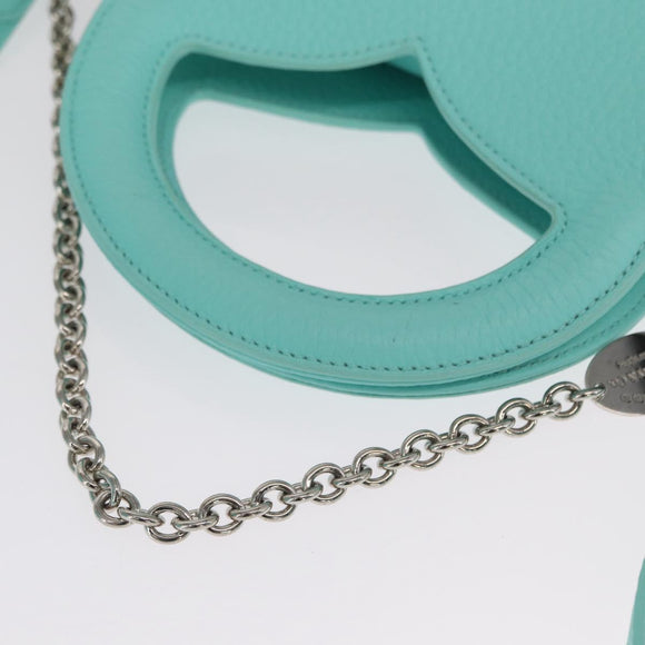 TIFFANY&Co. Hand Bag Leather 2way Peppermint Silver Auth 162869SM