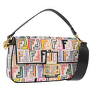 FENDI Zucca Canvas Mamma Baguette Umhängetasche Mehrfarbig Gold Auth 162870SM-1