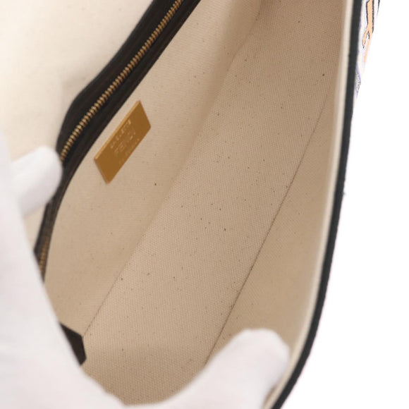 FENDI Zucca Canvas Mamma Baguette Umhängetasche Mehrfarbig Gold Auth 162870SM