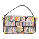 FENDI Zucca Canvas Mamma Baguette Umhängetasche Mehrfarbig Gold Auth 162870SM-13