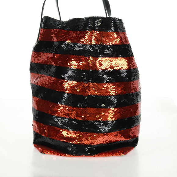PRADA Pailletten Tragetasche Nylon Orange Schwarz Orig. 162878V