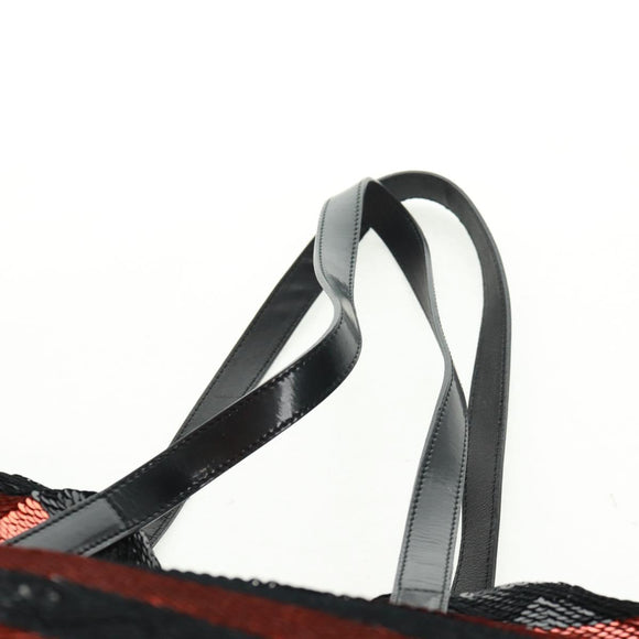 PRADA Pailletten Tragetasche Nylon Orange Schwarz Orig. 162878V