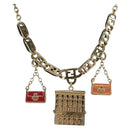 FENDI Necklace metal Gold Auth 162892V-1