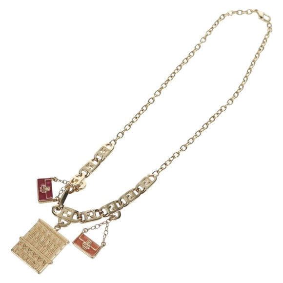 FENDI Necklace metal Gold Auth 162892V