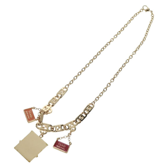 FENDI Necklace metal Gold Auth 162892V