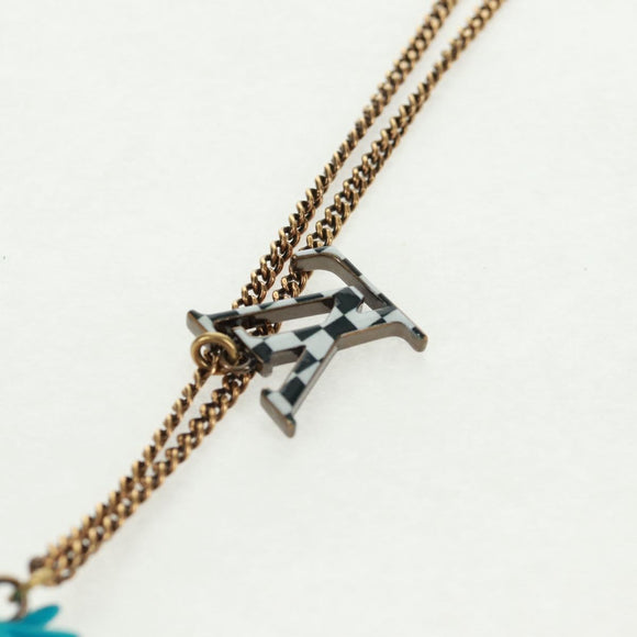 LOUIS VUITTON Zoom-kun LV Animals Necklace metal Gold Tone MP2928 Auth 162894M