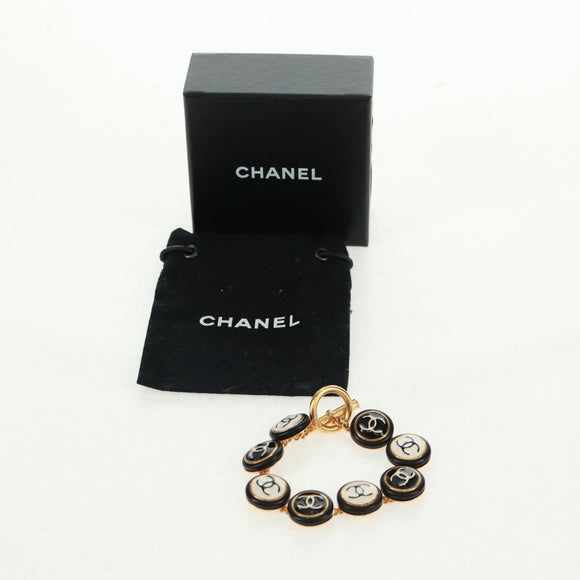 CHANEL Bracelet metal Black CC Auth 162895V