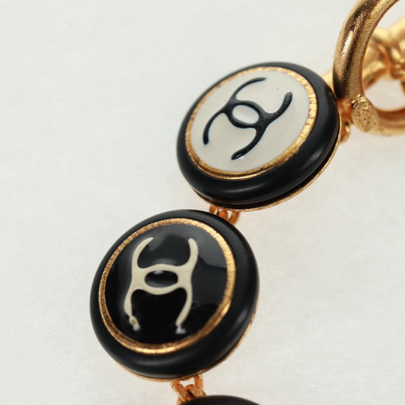 CHANEL Bracelet metal Black CC Auth 162895V