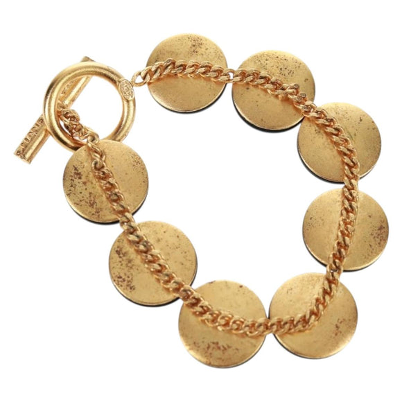 CHANEL Bracelet metal Black CC Auth 162895V