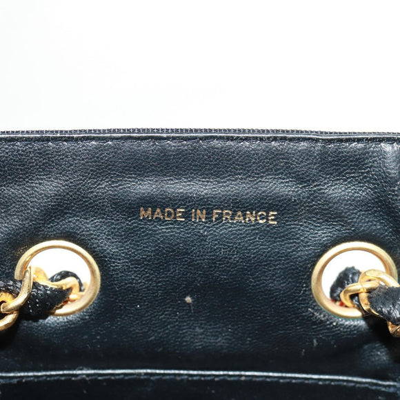 CHANEL Chain Hand Bag Raffia Red Gold CC Auth 162896V
