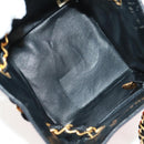 CHANEL Chain Hand Bag Raffia Red Gold CC Auth 162896V-10