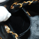CHANEL Chain Hand Bag Raffia Red Gold CC Auth 162896V-22