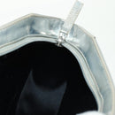 CHANEL Clutch Bag Leather Silver CC Auth 162899V-18