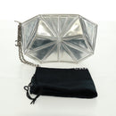 CHANEL Clutch Bag Leather Silver CC Auth 162899V-12