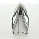 CHANEL Clutch Bag Leather Silver CC Auth 162899V-3