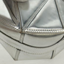 CHANEL Clutch Bag Leather Silver CC Auth 162899V-8