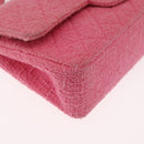 CHANEL Matelasse25 Chain Shoulder Bag Tweed Pink Silver CC Auth 162900SM-9