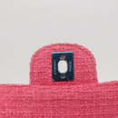 CHANEL Matelasse25 Chain Shoulder Bag Tweed Pink Silver CC Auth 162900SM-24