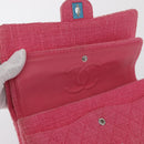 CHANEL Matelasse25 Chain Shoulder Bag Tweed Pink Silver CC Auth 162900SM-25
