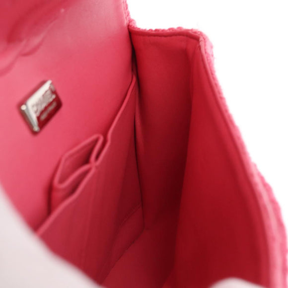 CHANEL Matelasse25 Chain Shoulder Bag Tweed Pink Silver CC Auth 162900SM