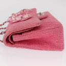 CHANEL Matelasse25 Chain Shoulder Bag Tweed Pink Silver CC Auth 162900SM-4
