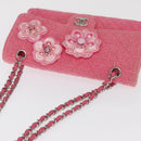 CHANEL Matelasse25 Chain Shoulder Bag Tweed Pink Silver CC Auth 162900SM-6