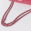 CHANEL Matelasse25 Chain Shoulder Bag Tweed Pink Silver CC Auth 162900SM-7