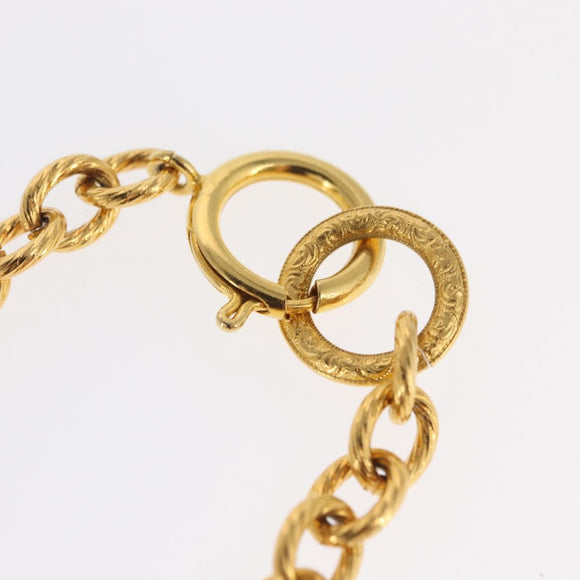 CHANEL Necklace metal Gold CC Auth 162902SM