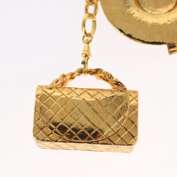 CHANEL Necklace metal Gold CC Auth 162902SM