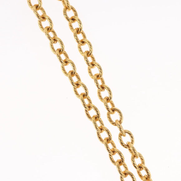 CHANEL Necklace metal Gold CC Auth 162902SM