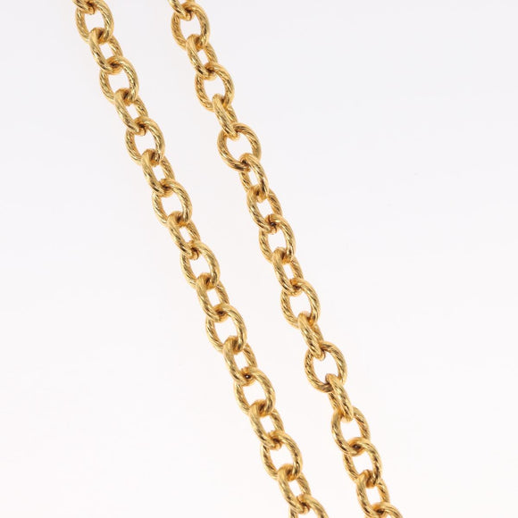CHANEL Necklace metal Gold CC Auth 162902SM