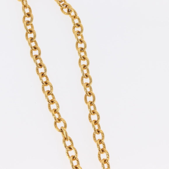 CHANEL Necklace metal Gold CC Auth 162902SM