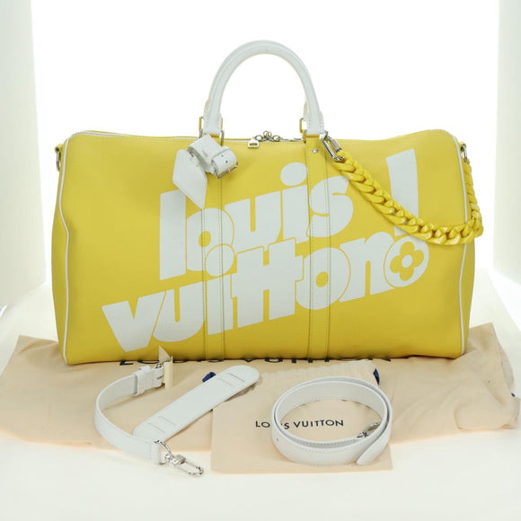 LOUIS VUITTON Everyday Keepall Bandouliere 50 Bag Yellow M58748 LV Auth 162906SM