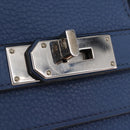HERMES Shoulder Birkin Shoulder Bag Taurillon Clemence Blue Silver Auth 162913SM-19