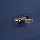 HERMES Shoulder Birkin Shoulder Bag Taurillon Clemence Blue Silver Auth 162913SM-20