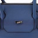 HERMES Shoulder Birkin Shoulder Bag Taurillon Clemence Blue Silver Auth 162913SM-22