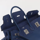 HERMES Shoulder Birkin Shoulder Bag Taurillon Clemence Blue Silver Auth 162913SM-24