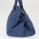 HERMES Shoulder Birkin Shoulder Bag Taurillon Clemence Blue Silver Auth 162913SM-4
