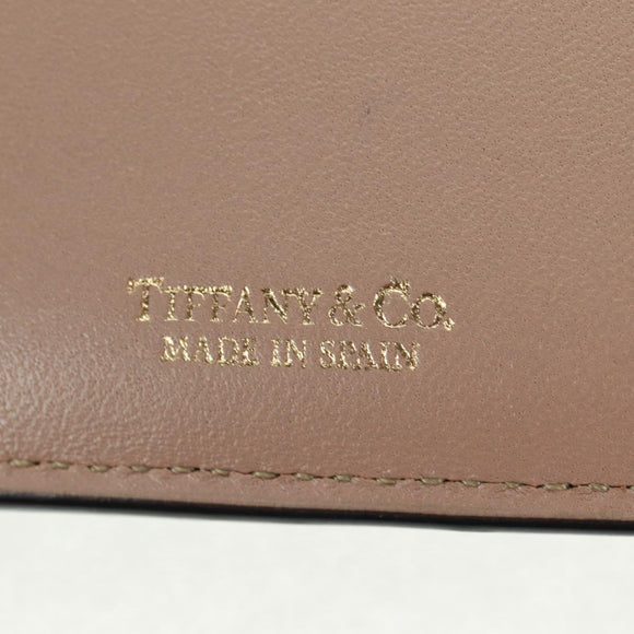 TIFFANY&Co. Bifold Wallet Leather Black Gold Auth 162920V