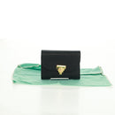 TIFFANY&Co. Bifold Wallet Leather Black Gold Auth 162920V-23