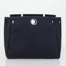 HERMES Her Bag PM Hand Bag Canvas Leather Beige Auth 162923V-25