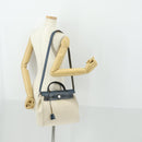 HERMES Her Bag PM Hand Bag Canvas Leather Beige Auth 162923V-28