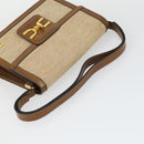 BALLY Shoulder Bag Leather 2 Set Beige Gold Auth 162925-13