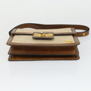 BALLY Shoulder Bag Leather 2 Set Beige Gold Auth 162925-15