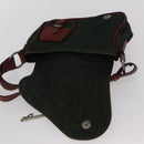 Christian Dior Gaucho Shoulder Bag Denim Green Silver Auth 162945V-21