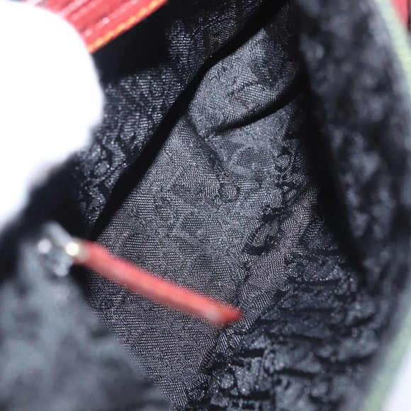 Christian Dior Gaucho Shoulder Bag Denim Green Silver Auth 162945V