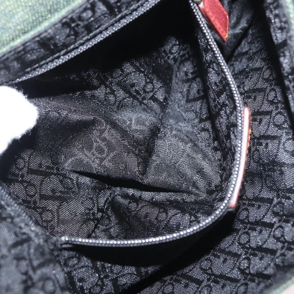 Christian Dior Gaucho Shoulder Bag Denim Green Silver Auth 162945V