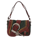 Christian Dior Gaucho Shoulder Bag Denim Green Silver Auth 162945V-13